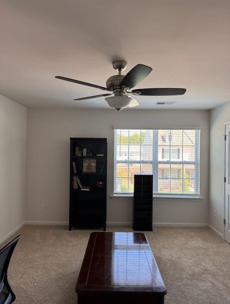 Newly installed ceiling fan in a Lexington, SC home by Fogle & Sons Electric
