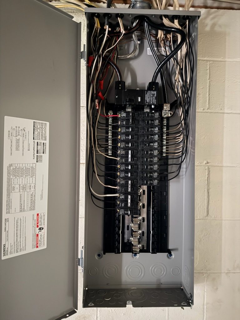 New electrical panel installed during an older-home upgrade by Fogle & Sons Electric